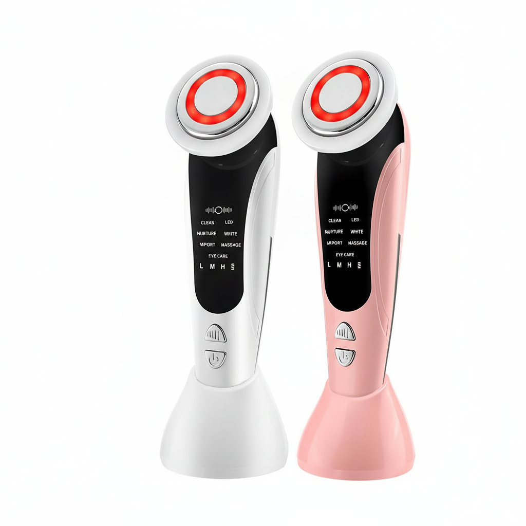 7 in 1 EMS Facial Massager Vibration Hot Compress Skin Care Tool Multifunction Skin Rejuvenation Face Firming Massage Instrument