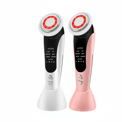 7 in 1 EMS Facial Massager Vibration Hot Compress Skin Care Tool Multifunction Skin Rejuvenation Face Firming Massage Instrument