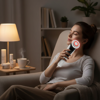 7 in 1 EMS Facial Massager Vibration Hot Compress Skin Care Tool Multifunction Skin Rejuvenation Face Firming Massage Instrument