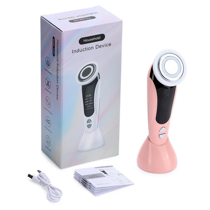7 in 1 EMS Facial Massager Vibration Hot Compress Skin Care Tool Multifunction Skin Rejuvenation Face Firming Massage Instrument