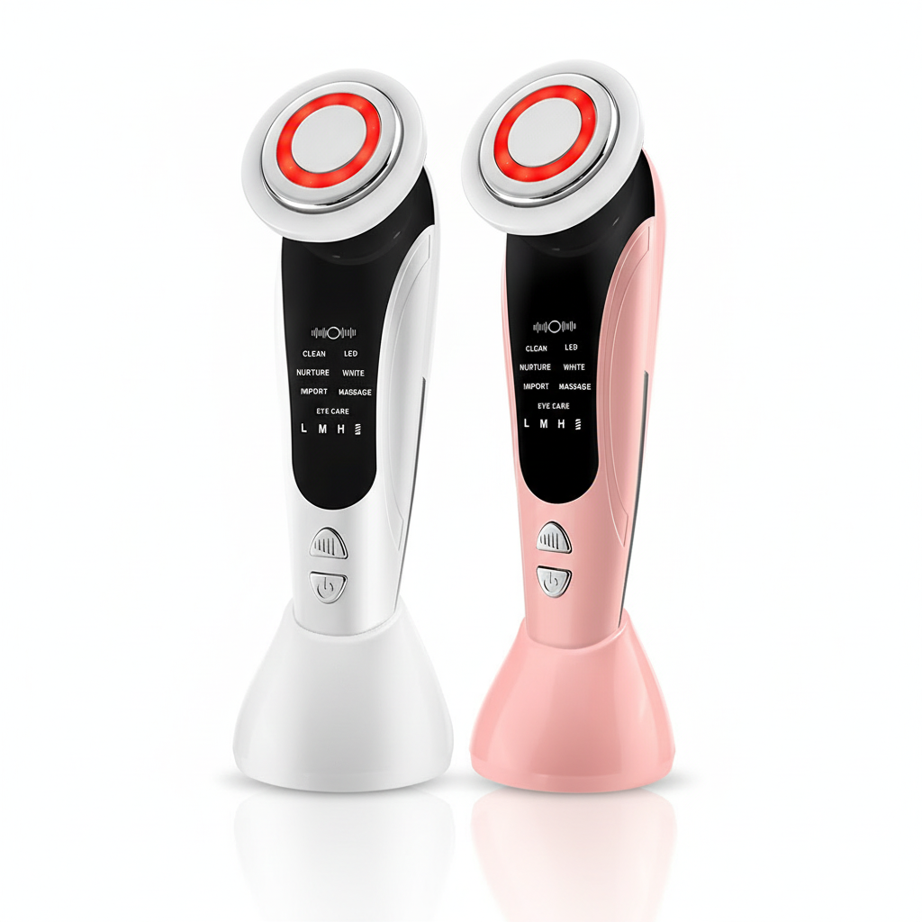 7 in 1 EMS Facial Massager Vibration Hot Compress Skin Care Tool Multifunction Skin Rejuvenation Face Firming Massage Instrument